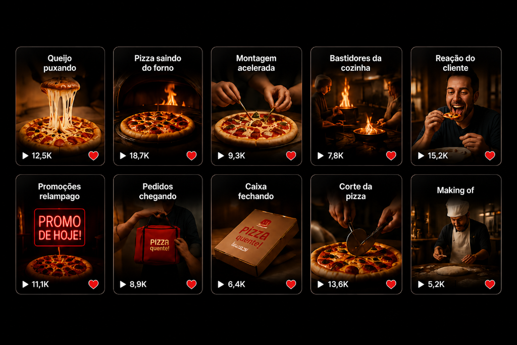 Exemplos de Reels para Pizzarias